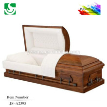 cheap antique wooden casket with velvet interior